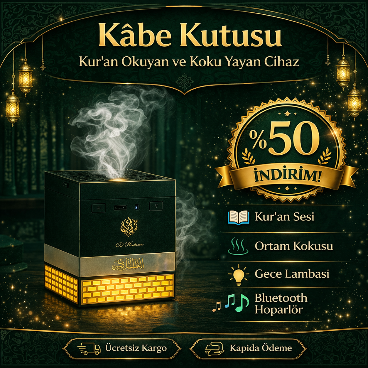 Kur’an Okuyan Kabe Kutusu & Koku Yayan Cihaz
